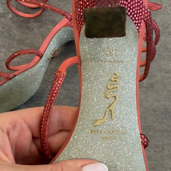 Rene Caovilla Red Strappy Women's Sandals size 8.5(38.5) - Picture 12 of 12